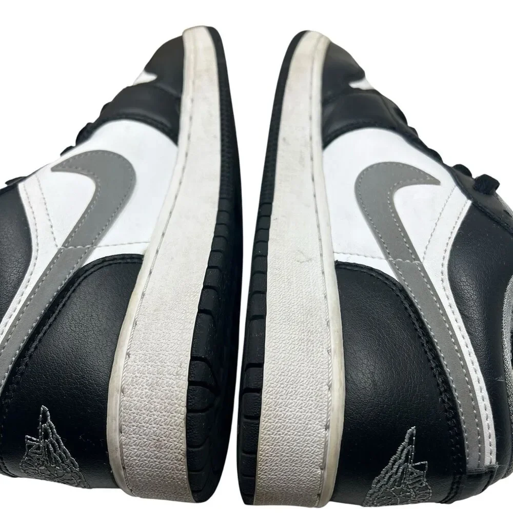 Nike Air Jordan 1 Low‎ GS Youth 6.5Y Black White Gray Leather 553560-040